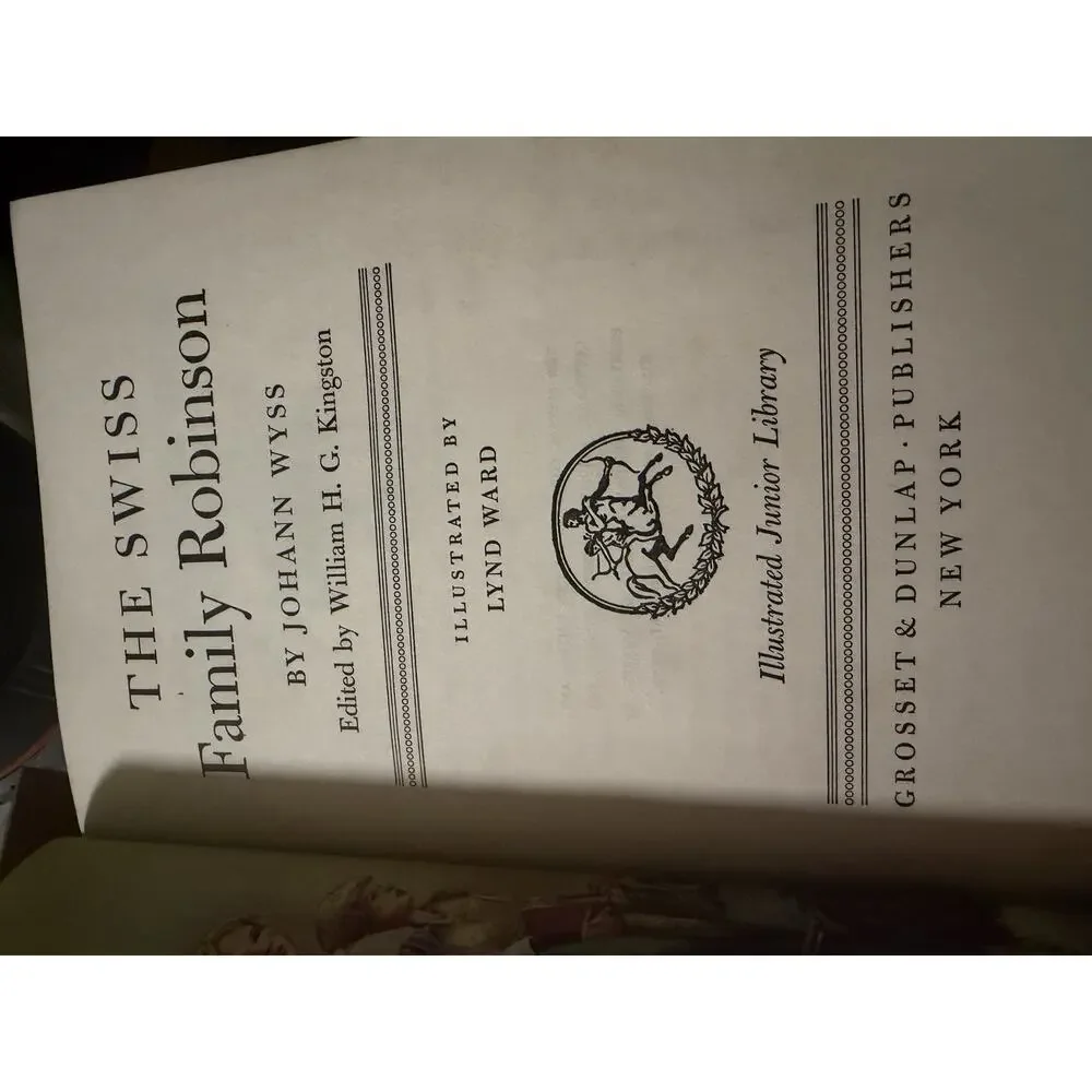 The Swiss Family Robinson by Johann Wyss (1949) Illustrated, Slipcover, vintage